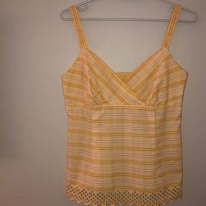 Light yellow halter top.